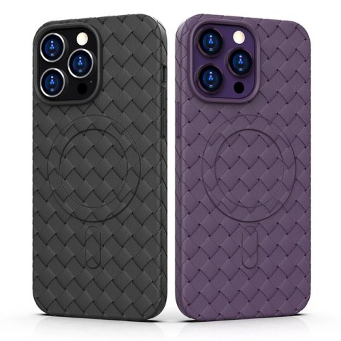 Plecione etui MagSafe Woven Case do iPhone 15 Pro Max - granatowe Plecione etui MagSafe Woven Case do iPhone 15 Pro Max - granatowe