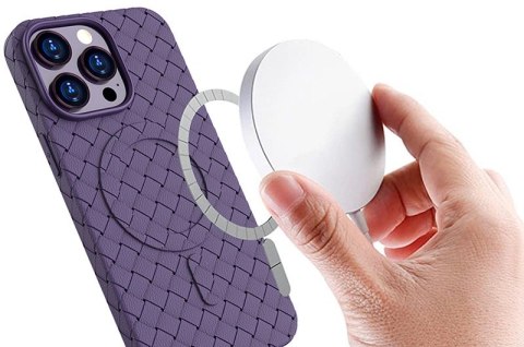 Plecione etui MagSafe Woven Case do iPhone 15 Pro - granatowe Plecione etui MagSafe Woven Case do iPhone 15 Pro - granatowe