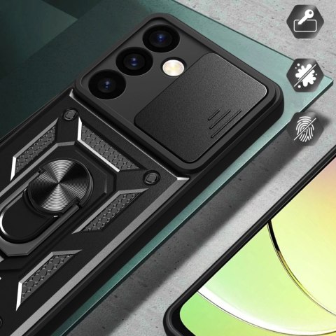 Etui Hybrid Armor Camshield do Samsung Galaxy S24+ pancerne z osłoną na aparat - czarne Etui Hybrid Armor Camshield do Samsung Galaxy S24+ pancerne z osłoną na aparat - czarne