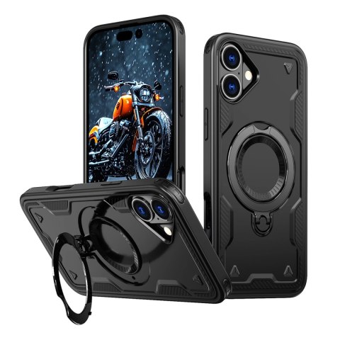 Etui Hybrid Armor Trendy z MagSafe na iPhone 16 Plus - czarne Etui Hybrid Armor Trendy z MagSafe na iPhone 16 Plus - czarne