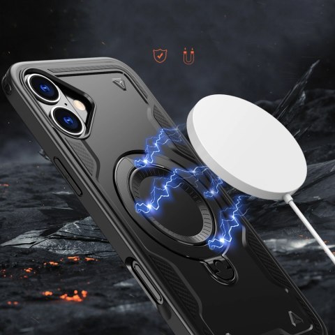 Etui Hybrid Armor Trendy z MagSafe na iPhone 16 Plus - czarne Etui Hybrid Armor Trendy z MagSafe na iPhone 16 Plus - czarne