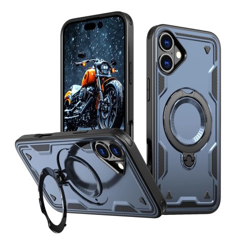 Etui Hybrid Armor Trendy z MagSafe na iPhone 16 Plus - niebieskie Etui Hybrid Armor Trendy z MagSafe na iPhone 16 Plus - niebieskie