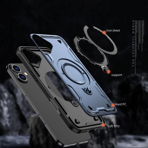 Etui Hybrid Armor Trendy z MagSafe na iPhone 16 Plus - niebieskie Etui Hybrid Armor Trendy z MagSafe na iPhone 16 Plus - niebieskie