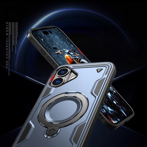 Etui Hybrid Armor Trendy z MagSafe na iPhone 16 Plus - niebieskie Etui Hybrid Armor Trendy z MagSafe na iPhone 16 Plus - niebieskie