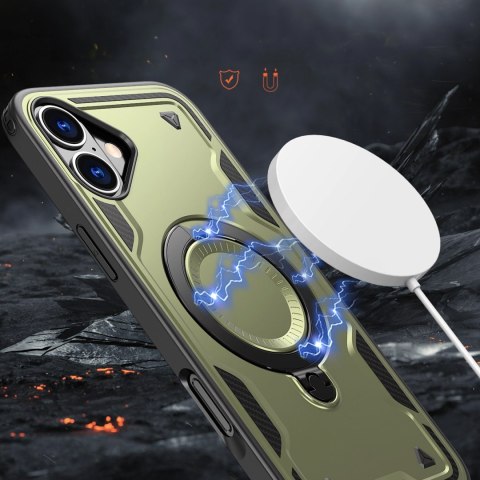 Etui Hybrid Armor Trendy z MagSafe na iPhone 16 Plus - zielone Etui Hybrid Armor Trendy z MagSafe na iPhone 16 Plus - zielone