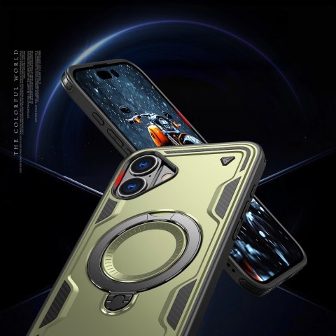 Etui Hybrid Armor Trendy z MagSafe na iPhone 16 Plus - zielone Etui Hybrid Armor Trendy z MagSafe na iPhone 16 Plus - zielone