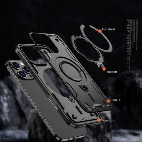 Etui Hybrid Armor Trendy z MagSafe na iPhone 16 Pro Max - czarne Etui Hybrid Armor Trendy z MagSafe na iPhone 16 Pro Max - czarne
