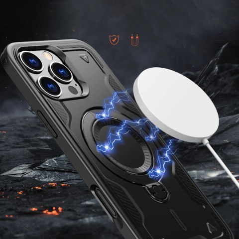 Etui Hybrid Armor Trendy z MagSafe na iPhone 16 Pro Max - czarne Etui Hybrid Armor Trendy z MagSafe na iPhone 16 Pro Max - czarne