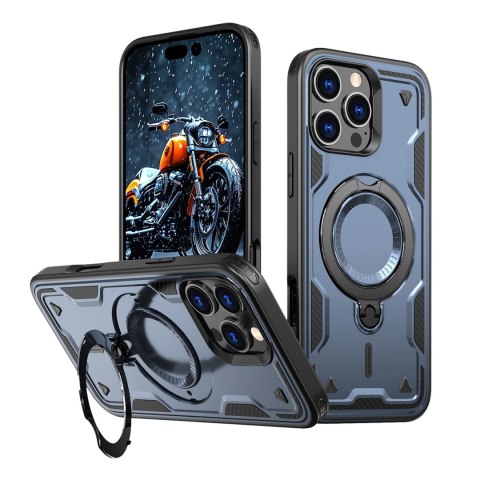 Etui Hybrid Armor Trendy z MagSafe na iPhone 16 Pro Max - niebieskie Etui Hybrid Armor Trendy z MagSafe na iPhone 16 Pro Max - niebieskie
