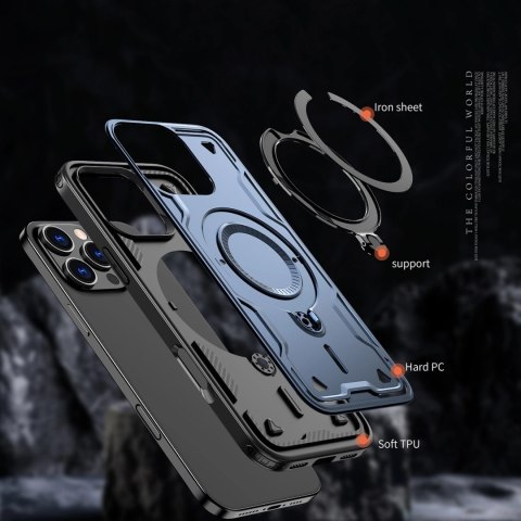 Etui Hybrid Armor Trendy z MagSafe na iPhone 16 Pro Max - niebieskie Etui Hybrid Armor Trendy z MagSafe na iPhone 16 Pro Max - niebieskie