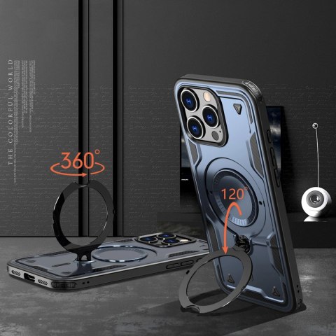 Etui Hybrid Armor Trendy z MagSafe na iPhone 16 Pro Max - niebieskie Etui Hybrid Armor Trendy z MagSafe na iPhone 16 Pro Max - niebieskie