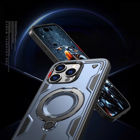Etui Hybrid Armor Trendy z MagSafe na iPhone 16 Pro Max - niebieskie Etui Hybrid Armor Trendy z MagSafe na iPhone 16 Pro Max - niebieskie