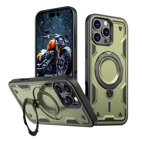 Etui Hybrid Armor Trendy z MagSafe na iPhone 16 Pro Max - zielone Etui Hybrid Armor Trendy z MagSafe na iPhone 16 Pro Max - zielone