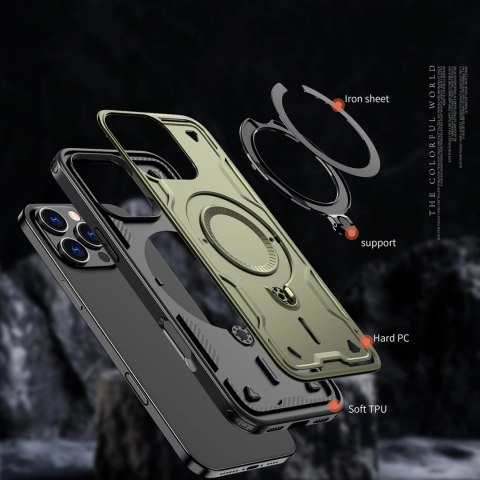 Etui Hybrid Armor Trendy z MagSafe na iPhone 16 Pro Max - zielone Etui Hybrid Armor Trendy z MagSafe na iPhone 16 Pro Max - zielone
