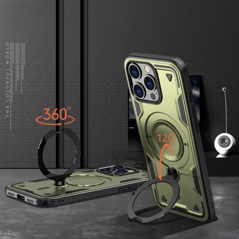 Etui Hybrid Armor Trendy z MagSafe na iPhone 16 Pro Max - zielone Etui Hybrid Armor Trendy z MagSafe na iPhone 16 Pro Max - zielone