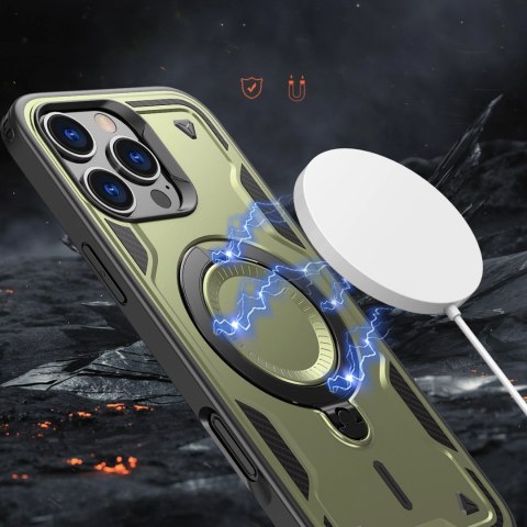 Etui Hybrid Armor Trendy z MagSafe na iPhone 16 Pro - zielone Etui Hybrid Armor Trendy z MagSafe na iPhone 16 Pro - zielone