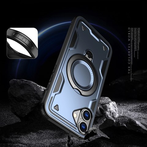 Etui Hybrid Armor Trendy z MagSafe na iPhone 16 - niebieskie Etui Hybrid Armor Trendy z MagSafe na iPhone 16 - niebieskie