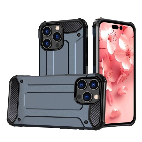 Etui Hybrid Armor pancerne na iPhone 16 Pro Max - niebieskie Etui Hybrid Armor pancerne na iPhone 16 Pro Max - niebieskie