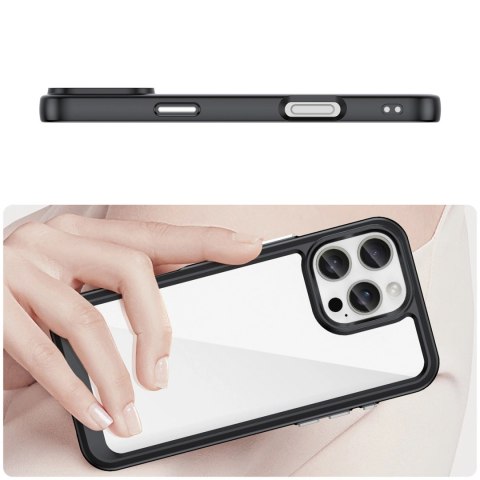 Etui Outer Space Case z żelową ramką do iPhone 16 Pro - czarne Etui Outer Space Case z żelową ramką do iPhone 16 Pro - czarne