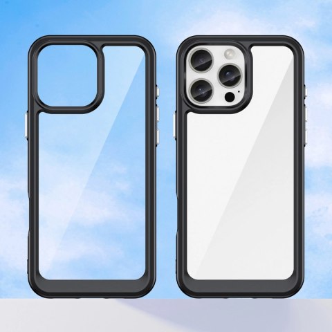 Etui Outer Space Case z żelową ramką do iPhone 16 Pro - czarne Etui Outer Space Case z żelową ramką do iPhone 16 Pro - czarne