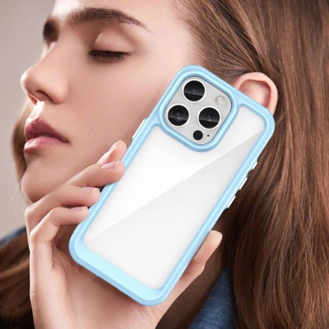 Etui Outer Space Case z żelową ramką do iPhone 16 Pro - niebieskie Etui Outer Space Case z żelową ramką do iPhone 16 Pro - niebieskie