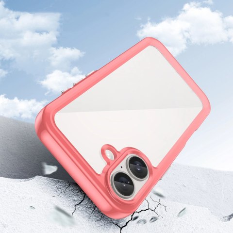 Etui Outer Space Case z żelową ramką do iPhone 16 - czerwone Etui Outer Space Case z żelową ramką do iPhone 16 - czerwone