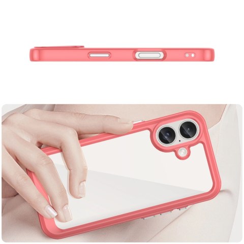 Etui Outer Space Case z żelową ramką do iPhone 16 - czerwone Etui Outer Space Case z żelową ramką do iPhone 16 - czerwone