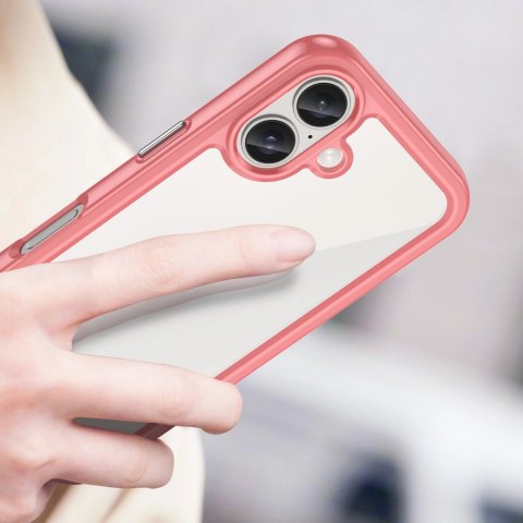 Etui Outer Space Case z żelową ramką do iPhone 16 - czerwone Etui Outer Space Case z żelową ramką do iPhone 16 - czerwone