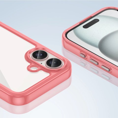 Etui Outer Space Case z żelową ramką do iPhone 16 - czerwone Etui Outer Space Case z żelową ramką do iPhone 16 - czerwone
