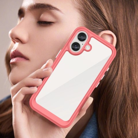 Etui Outer Space Case z żelową ramką do iPhone 16 - czerwone Etui Outer Space Case z żelową ramką do iPhone 16 - czerwone