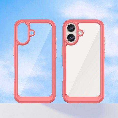 Etui Outer Space Case z żelową ramką do iPhone 16 - czerwone Etui Outer Space Case z żelową ramką do iPhone 16 - czerwone