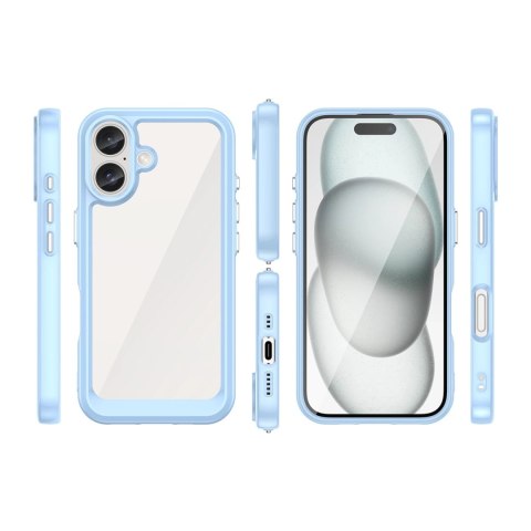 Etui Outer Space Case z żelową ramką do iPhone 16 - niebieskie Etui Outer Space Case z żelową ramką do iPhone 16 - niebieskie