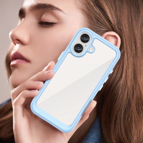 Etui Outer Space Case z żelową ramką do iPhone 16 - niebieskie Etui Outer Space Case z żelową ramką do iPhone 16 - niebieskie