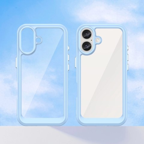 Etui Outer Space Case z żelową ramką do iPhone 16 - niebieskie Etui Outer Space Case z żelową ramką do iPhone 16 - niebieskie