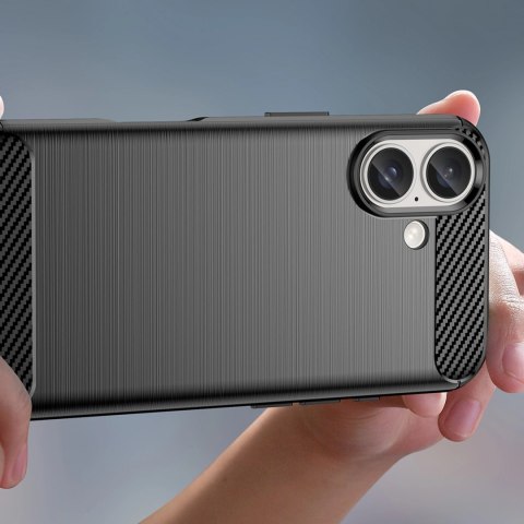 Etui silikonowe Carbon Case do iPhone 16 Plus - czarne Etui silikonowe Carbon Case do iPhone 16 Plus - czarne