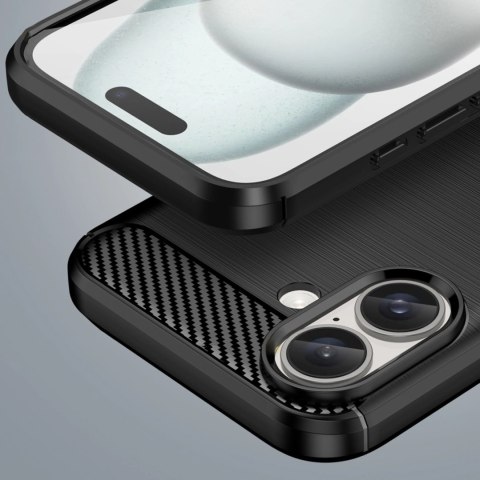 Etui silikonowe Carbon Case do iPhone 16 Plus - czarne Etui silikonowe Carbon Case do iPhone 16 Plus - czarne