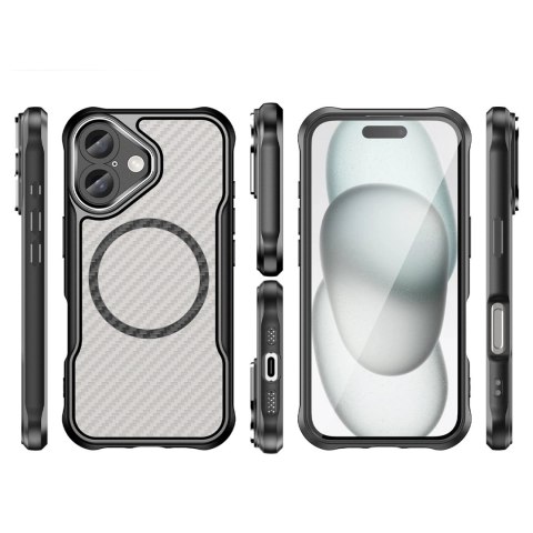 Etui silikonowe Leading Series MagSafe do iPhone 16 - czarne Etui silikonowe Leading Series MagSafe do iPhone 16 - czarne