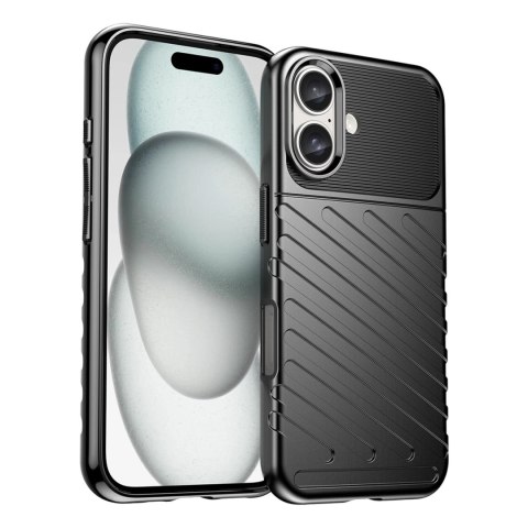 Etui silikonowe Thunder Case do iPhone 16 Plus - czarne Etui silikonowe Thunder Case do iPhone 16 Plus - czarne