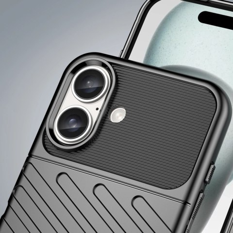 Etui silikonowe Thunder Case do iPhone 16 Plus - czarne Etui silikonowe Thunder Case do iPhone 16 Plus - czarne