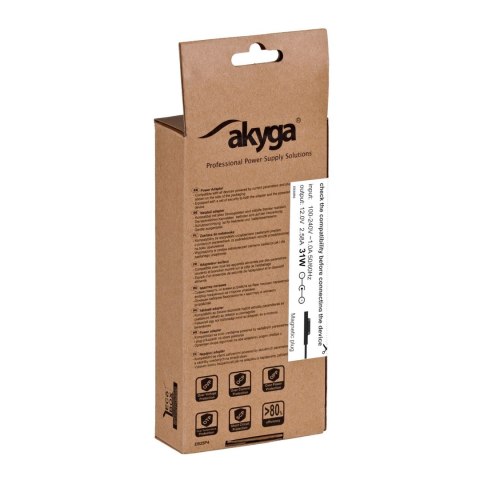 Akyga Zasilacz do notebooka AK-ND-66 12.0V / 2.58A 31W Surface Connect Surface PRO 3 1.2m Akyga Zasilacz do notebooka AK-ND-66 12.0V / 2.58A 31W Surface Connect Surface PRO 3 1.2m