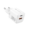 Ładowarka sieciowa do telefonu Forcell F-Energy Mini GaN III USB C + USB A QC4.0 PD 30W VT-35 biała #1 Ładowarka sieciowa do telefonu Forcell F-Energy Mini GaN III USB C + USB A QC4.0 PD 30W VT-35 biała #1