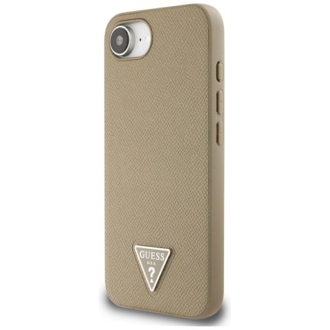 Guess Nakładka HC MagSafe Grained PU Triangle Logo do iPhone 16e Brązowa Guess Nakładka HC MagSafe Grained PU Triangle Logo do iPhone 16e Brązowa