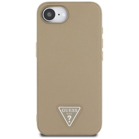 Guess Nakładka HC MagSafe Grained PU Triangle Logo do iPhone 16e Brązowa Guess Nakładka HC MagSafe Grained PU Triangle Logo do iPhone 16e Brązowa