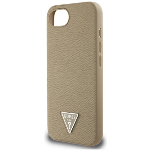 Guess Nakładka HC MagSafe Grained PU Triangle Logo do iPhone 16e Brązowa Guess Nakładka HC MagSafe Grained PU Triangle Logo do iPhone 16e Brązowa