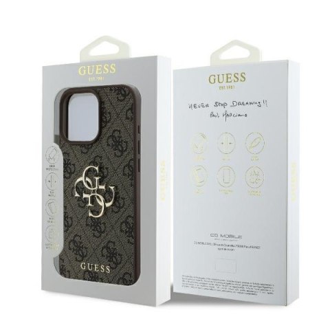 Guess nakładka 4G Big Logo do iPhone 16 Pro Max 6,9" GUHCP16X4GMGBR brązowa Guess nakładka 4G Big Logo do iPhone 16 Pro Max 6,9" GUHCP16X4GMGBR brązowa
