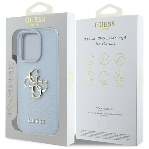 Guess nakładka Hardcase PU Grained Big 4G and Classic Logo do iPhone 16 Pro Max 6,9" Niebieska Guess nakładka Hardcase PU Grained Big 4G and Classic Logo do iPhone 16 Pro Max 6,9" Niebieska