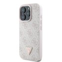 Guess nakładka Leather Metal Logo Strass Crossbody do iPhone 16 Pro Max 6,9" GUHCP16XP4TDSCPP różowa