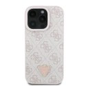 Guess nakładka Leather Metal Logo Strass Crossbody do iPhone 16 Pro Max 6,9" GUHCP16XP4TDSCPP różowa