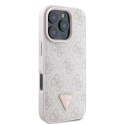 Guess nakładka Leather Metal Logo Strass Crossbody do iPhone 16 Pro Max 6,9" GUHCP16XP4TDSCPP różowa