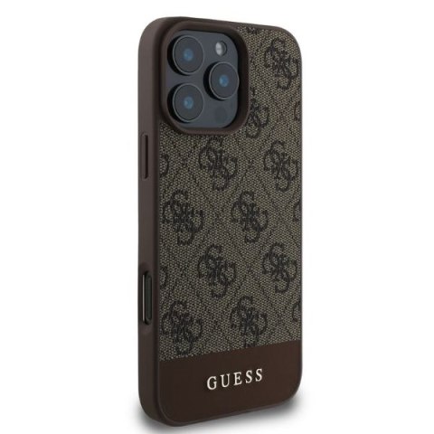 Guess nakładka do iPhone 16 Pro 6,3" GUHCP16LG4GLBR brązowa hardcase 4G Bottom Stripe Guess nakładka do iPhone 16 Pro 6,3" GUHCP16LG4GLBR brązowa hardcase 4G Bottom Stripe